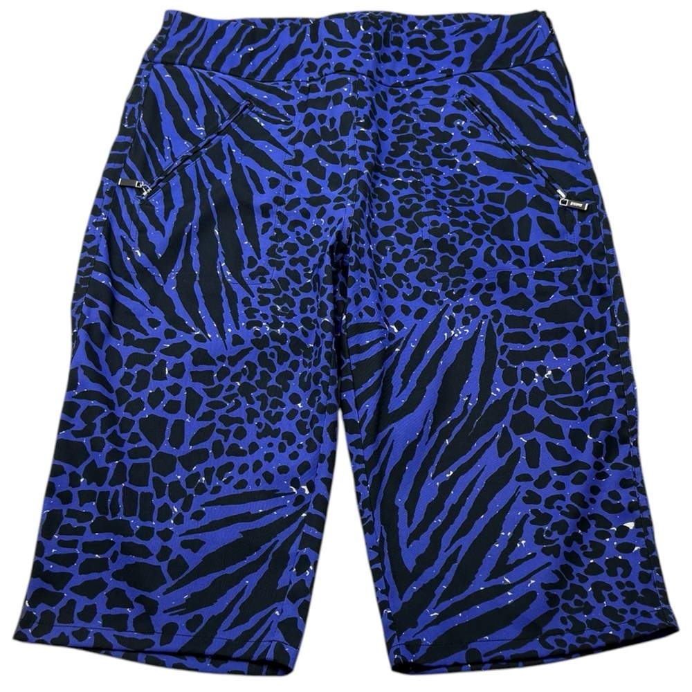 DKNY Golf Women’s Animal Print‎ Bermuda Shorts Blue Black Zebra Leopard